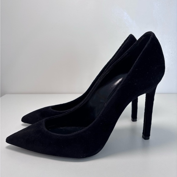 Saint Laurent Zoe Black Velvet Pointed Toe Pumps | Size 36.5 EU / 6.5 US - Picture 12 of 14